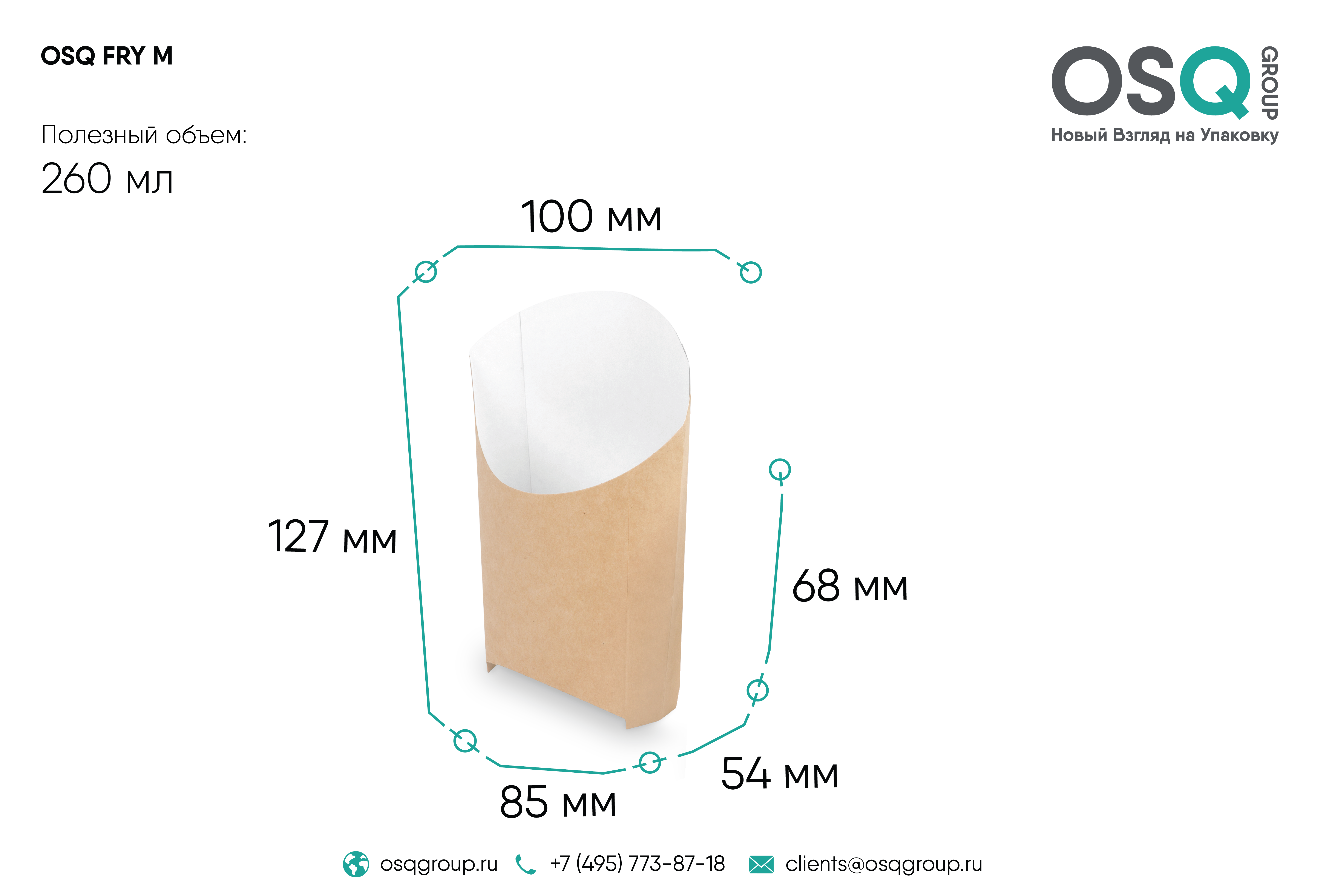 Упаковка для картофеля фри OSQ FRY L