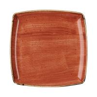 Тарелка мелкая квадратная 26,8см, без борта, Stonecast, цвет Spiced Orange SSOSDS101