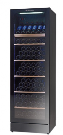 ШКАФ ВИННЫЙ ВЕНТ.МЕТАЛ. WINE 185 FG ЧЕРНЫЙ
